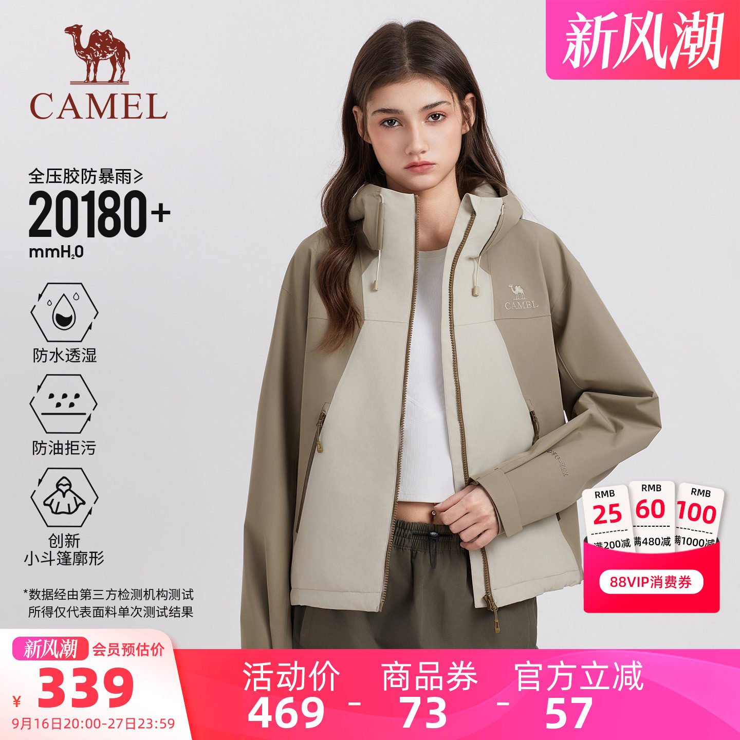防风防水防油污修身短款冲锋衣图片