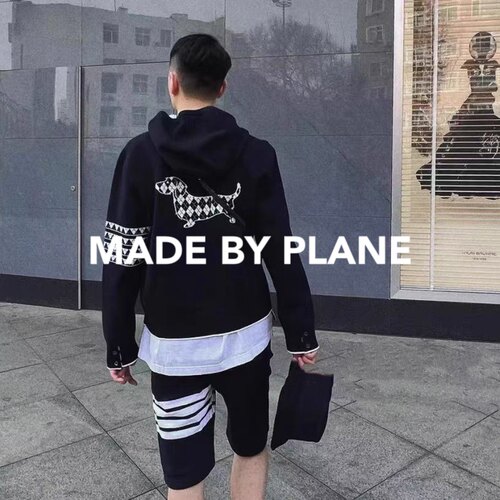 made by plane小飞机定制正确版TB提花小狗针织连帽外套加厚