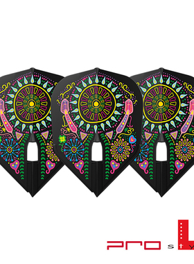 L-Style 砂川大 PRO款黑色小方形飞镖翼KAMI混色小方形飞镖叶尾翼