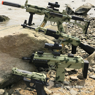 儿童MP5突击步枪MP7机关枪仿真震动声光AK47电动玩具沙鹰手枪男孩
