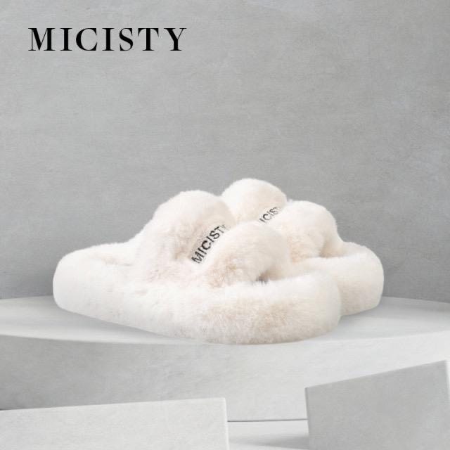 Micisty2024秋冬季网红ins时尚百搭毛毛拖鞋女外穿拖潮鞋简单穿搭