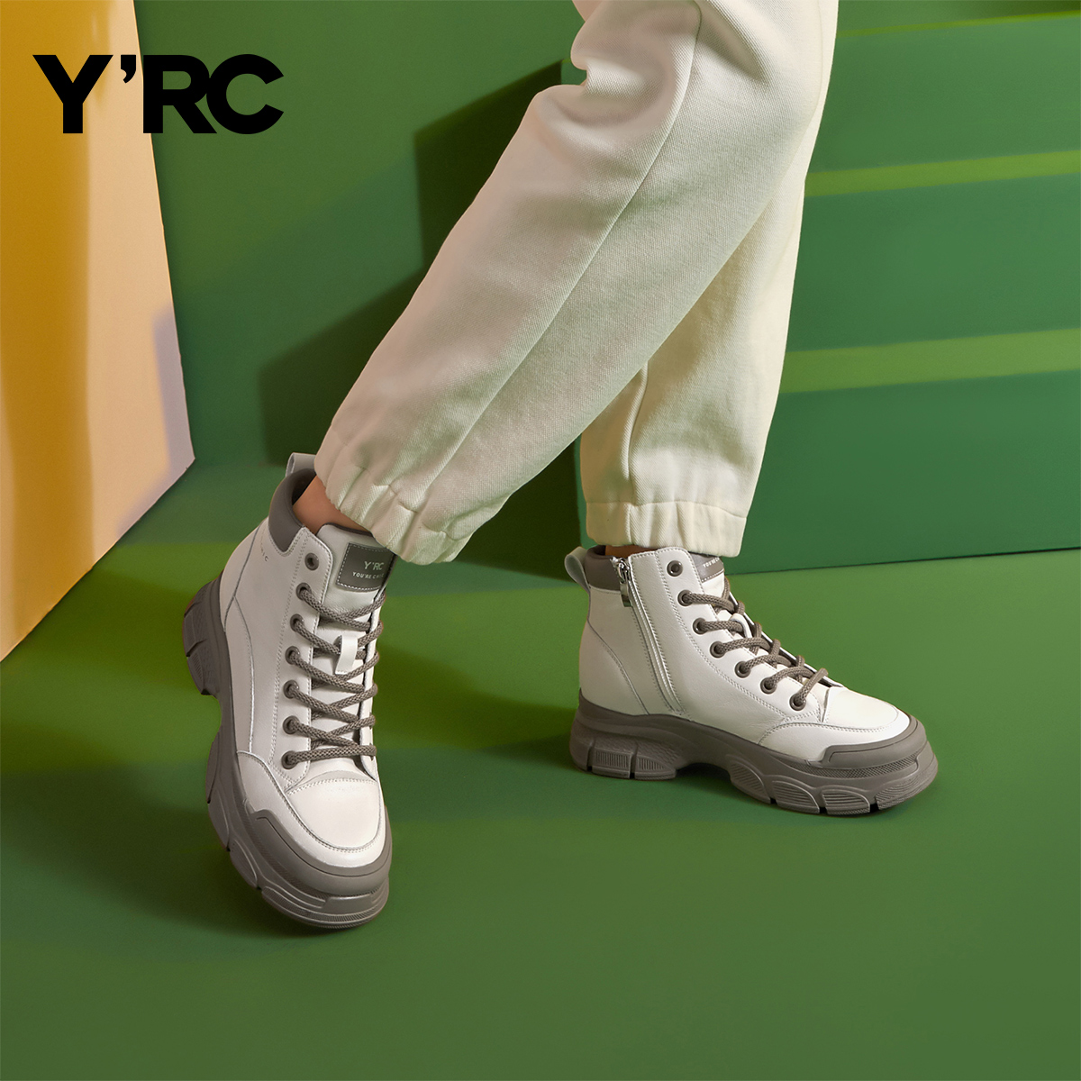 复古英伦风百搭增高短筒马丁靴