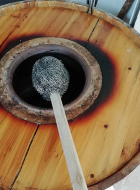 不锈钢丝刷长柄铅丝球刷木桶白铁皮锅盔烧饼炉子烤炉铁丝清洁刷子