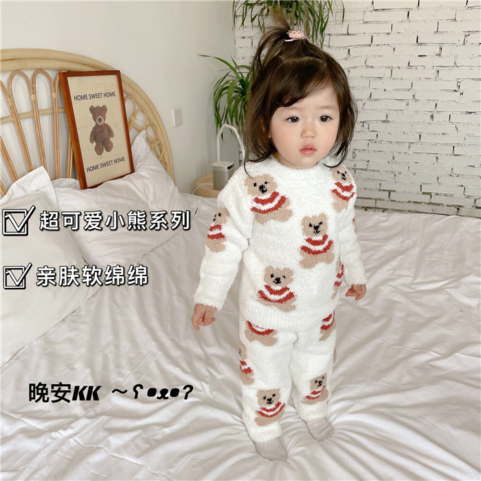 GOOD NIGHT KK AUTUMN AND WINTER SOFT BEAR SERIES CHILDRENS LOUNGEWEAR SET NEW PRODUCTS