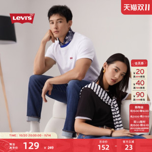 宽松LOGO印花短袖 情侣简约休闲时尚 T恤 s李维斯25新款 Levi