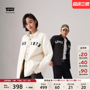 Levi 印花翻领宽松美式 复古休闲时尚 夹棉厚外套 s李维斯情侣同款
