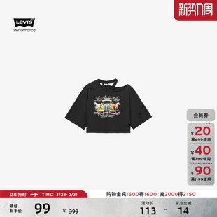 复古宽松印花纯棉短袖 s李维斯女士美式 Levi T恤0019L 商场同款