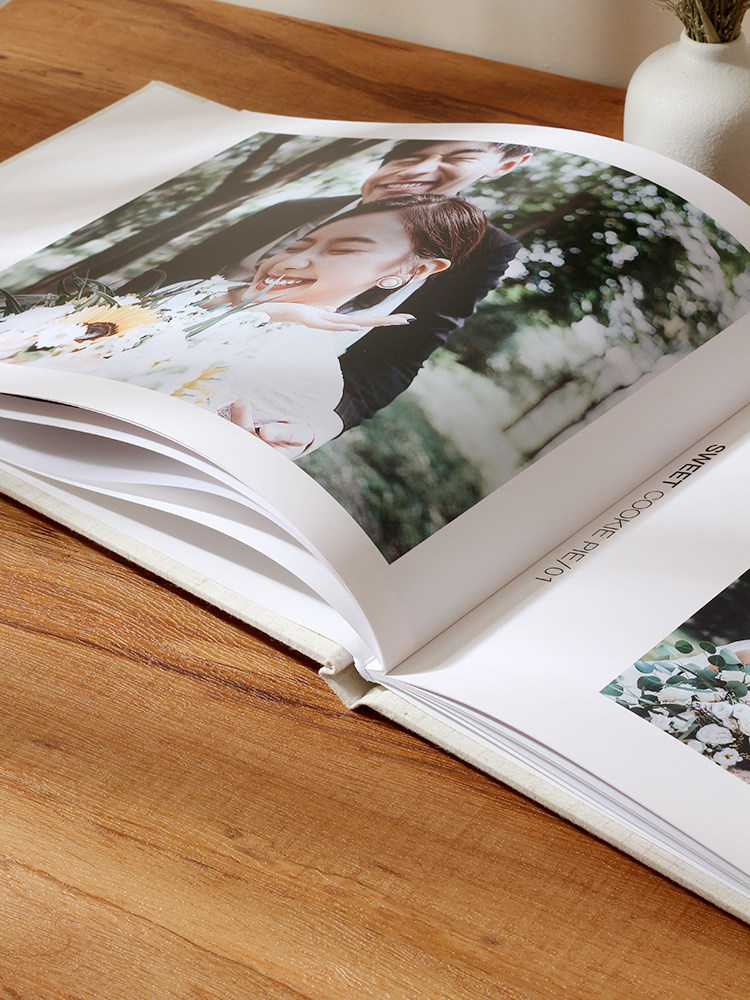 6 색 부드러운 종이 패브릭 커버 핫 스탬핑 사진 앨범 맞춤형 사진첩 하드 커버 앨범 웨딩 웨딩 사진 스튜디오 고화질 사진 앨범