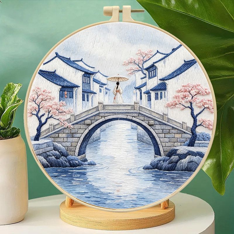 原创山水画 跨境刺绣手工刺绣d十字绣套件