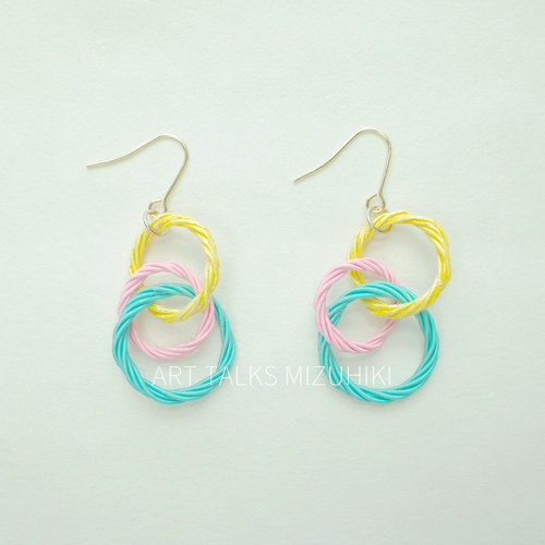 「圆圆圈圈」日本水引细工手工制作 原创设计 耳饰