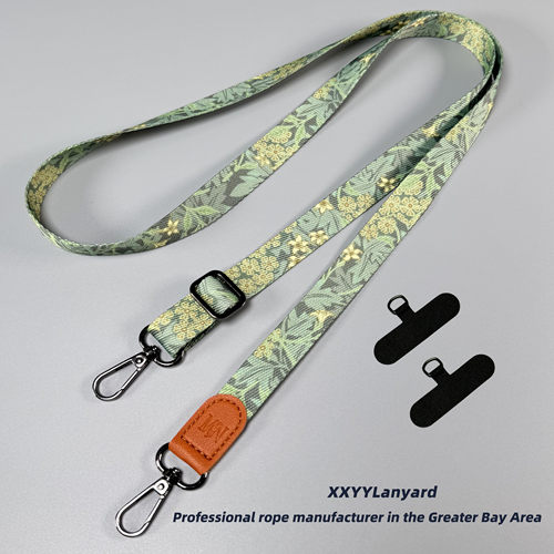 皮质金属扣可调节斜挂手机挂绳