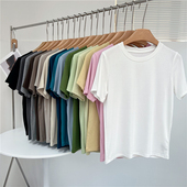 熙春夏莫代尔面膜t恤女 短袖 圆领薄款 2025元 打底衫 宽松正肩上衣