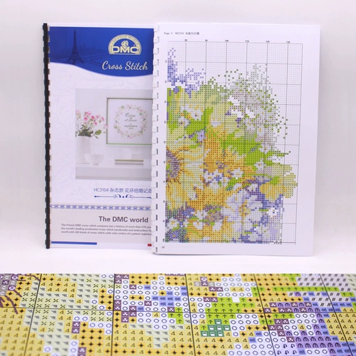 凉风 Набор ниток DMC для вышивки крестом для гостиной, новая декоративная картина F1498, осенний пейзаж, розы и мост, печать