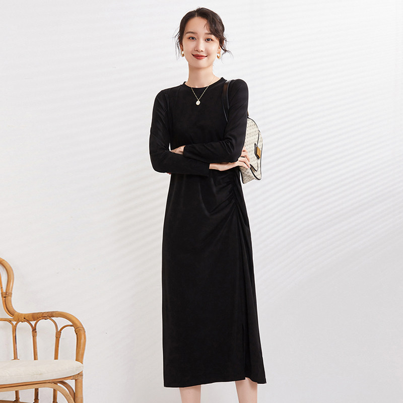 大码气质连衣裙2024年春秋新款收腰显瘦胖妹妹显瘦过膝高级感长裙,女装/女士精品,大码连衣裙,淘宝优惠券,粉丝福利购,淘宝优惠卷