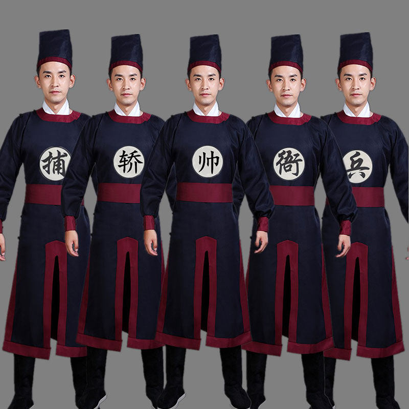 儿童明朝古装汉服男童古代官兵士兵侍卫捕快衙役官差押运表演出服