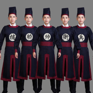儿童明朝古装汉服男童古代官兵士兵侍卫捕快衙役官差押运表演出服