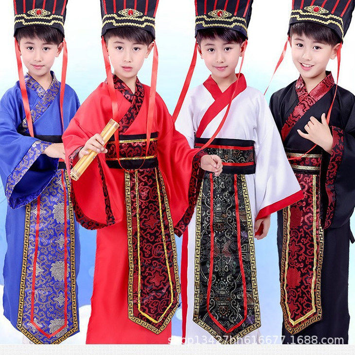 春秋汉服男童课本剧古装服装