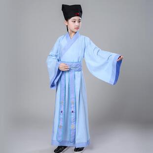 唐朝诗人李白古诗词高适老夫子书法演出服装幼儿童古装汉服男女童