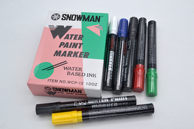 雪人SNOWMAN哑光暗黑色消光WCP白黄色水性亚黑标记笔键盘色电子厂