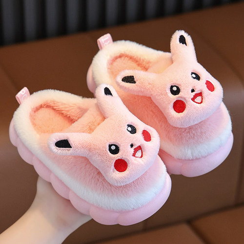 冬季儿童棉拖鞋女童家居可爱卡通保暖防滑室内外宝宝棉鞋亲子鞋冬