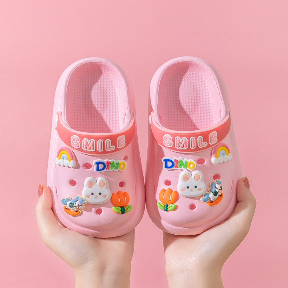EVA儿童洞洞鞋防滑防臭中小男女童包头凉拖软底可爱防撞宝宝卡通