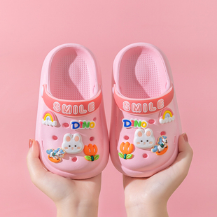 EVA儿童洞洞鞋防滑防臭中小男女童包头凉拖软底可爱防撞宝宝卡通