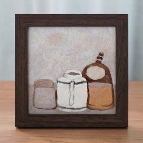 数绵羊羊毛毡戳戳乐diy材料包 莫兰迪相框装饰画摆件情侣家居礼物