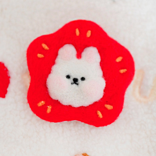 新年幸运礼物花花兔胸针发夹