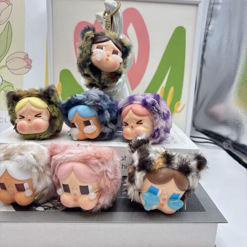 可爱豹纹小豹猫毛绒盲盒挂件