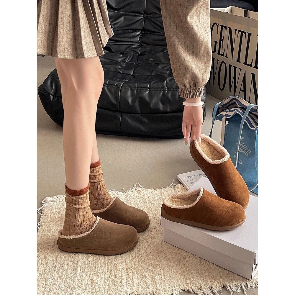 日本offcat2025新款复古皮带扣勃肯鞋女厚底增高保暖棉鞋外穿拖鞋,女鞋,毛毛鞋,淘宝优惠券,粉丝福利购,淘宝优惠卷
