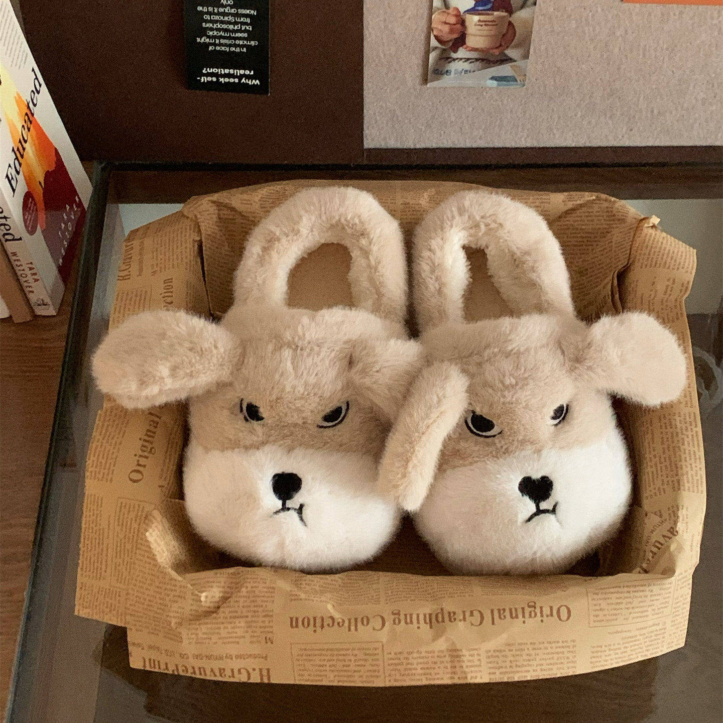 日本offcat个性奶凶小狗毛毛鞋男女居家保暖冬季情侣防滑包跟棉拖,居家布艺,居家棉拖/棉鞋,淘宝优惠券,粉丝福利购,淘宝优惠卷