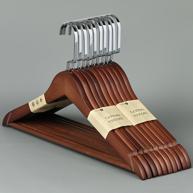 实木护衣衣架男士防滑木头衣挂衣撑挂冬天衣服的家用卧室木质挂衣,收纳整理,木质衣架,淘宝优惠券,粉丝福利购,淘宝优惠卷