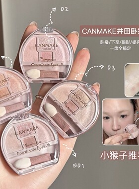 日本CANMAKE井田卧蚕四色眼影盘修饰眼部高光轮廓限定泪袋眼影