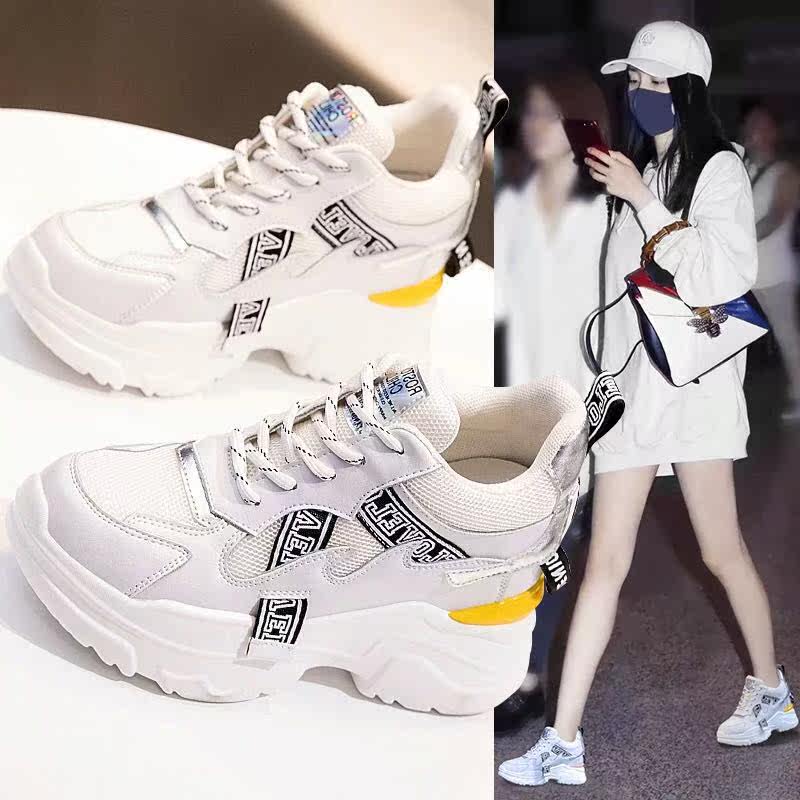 老爹鞋女春2019夏季新款網紅超火百搭運動ins潮厚底內增高小白鞋在類目 女鞋, 低幫鞋中 - 來自Buy2taobao.com提供專業的淘寶代購服務