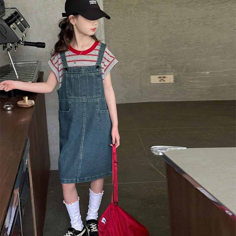 女大童背带裙套装夏装2025新时尚套装