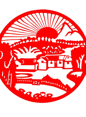 美丽乡村手工剪纸定制