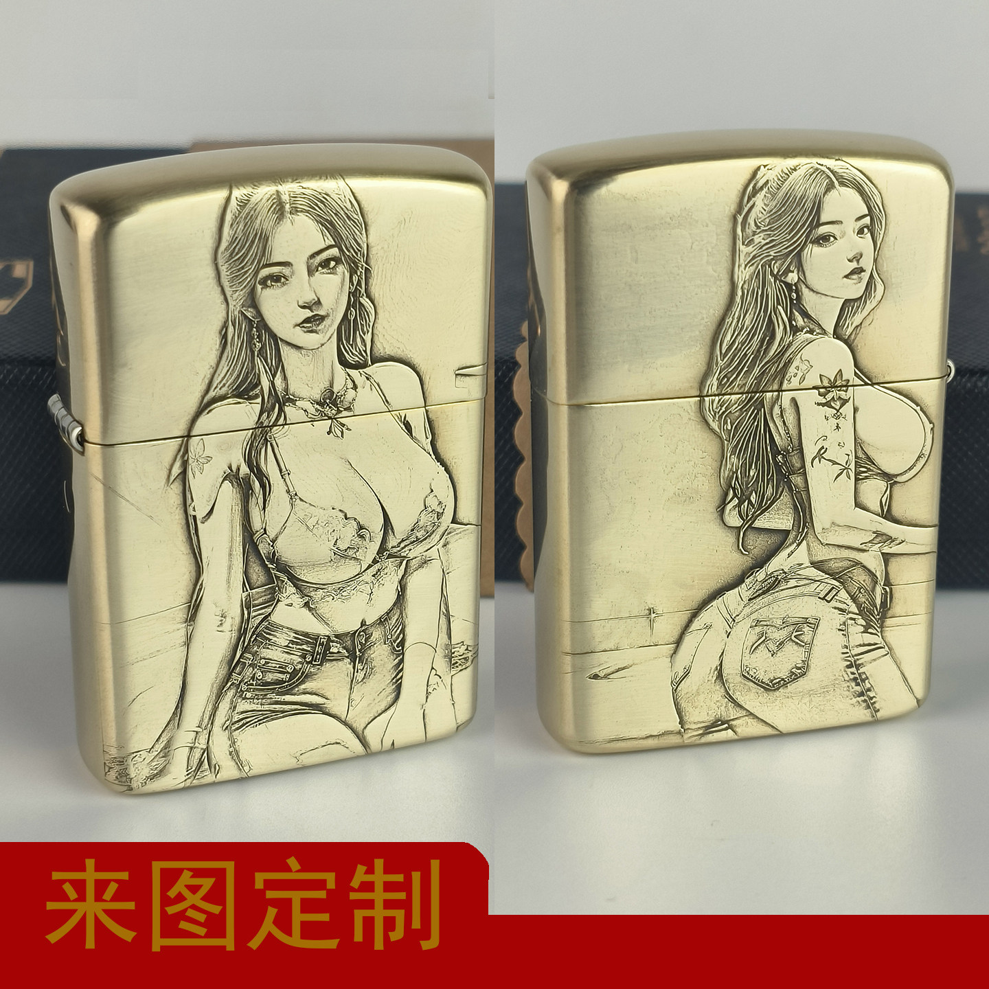 新款佐罗纯铜煤油佐罗性感比基尼美女打火机送朋友高档可定制图案