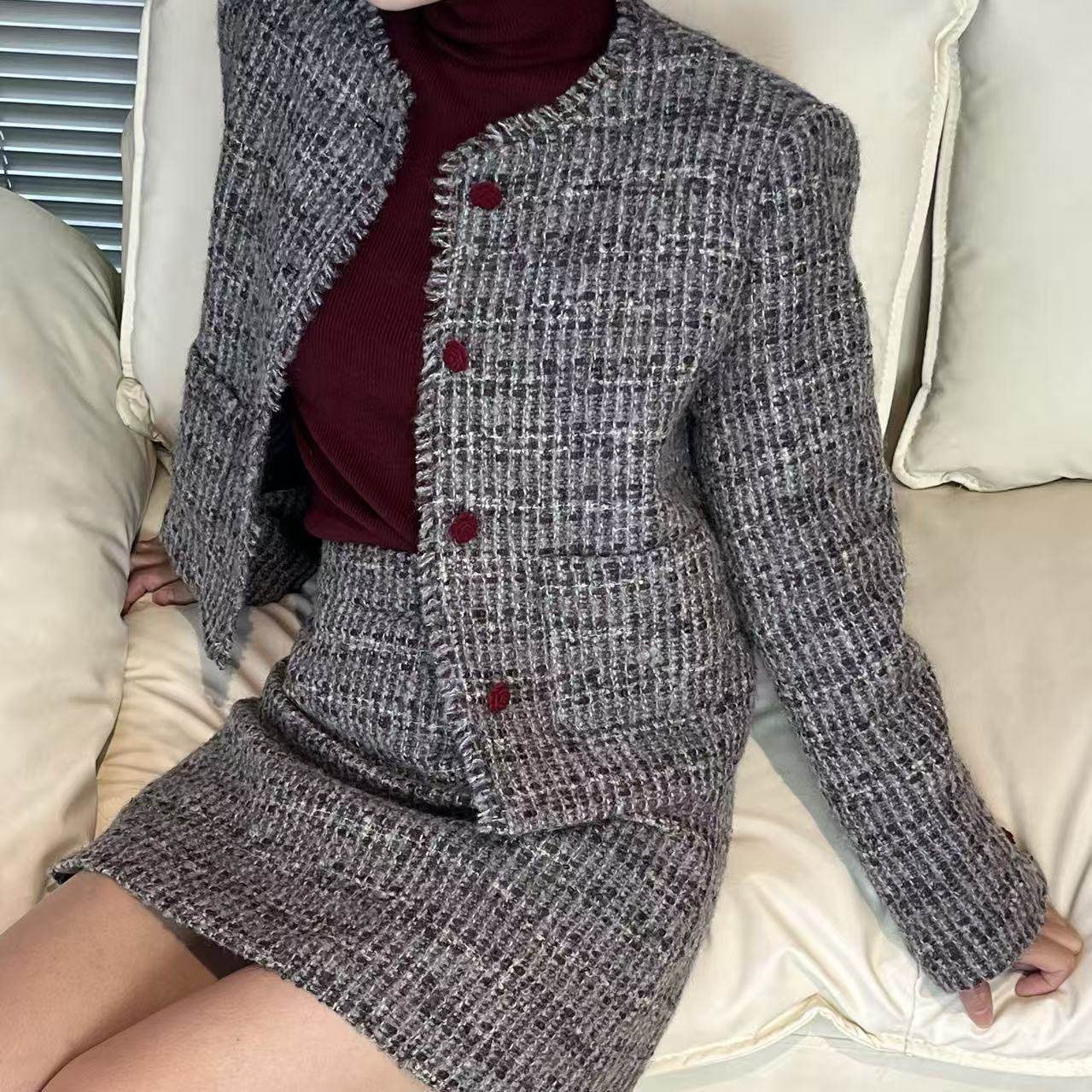 冬季小香风羽绒套装90白鸭绒羊毛羊驼毛女气质名媛千金风,女装/女士精品,时尚套装,淘宝优惠券,粉丝福利购,淘宝优惠卷