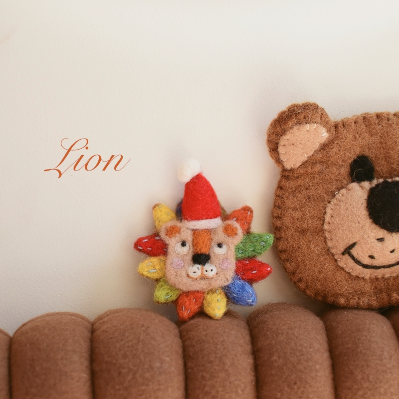 纯手工亲子小狮子胸针可爱卡通