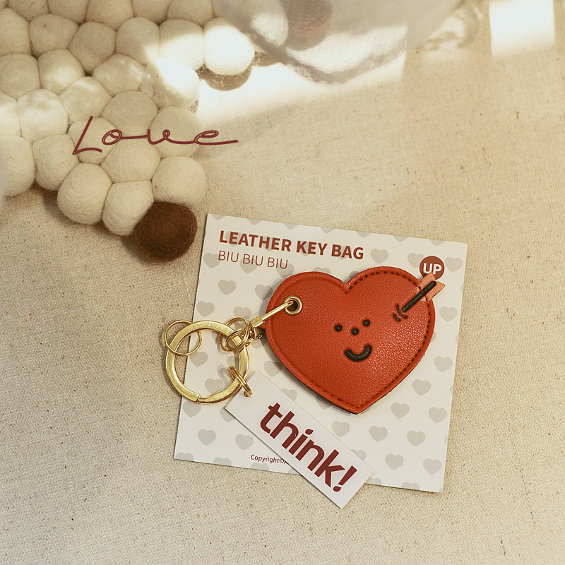 性简约水滴形门禁卡套皮质钥匙扣