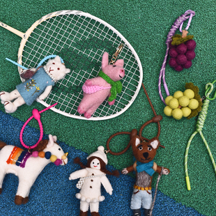 高品质高颜值尼泊尔进口手工羊毛毡挂件卡通挂饰水果包挂车挂网红