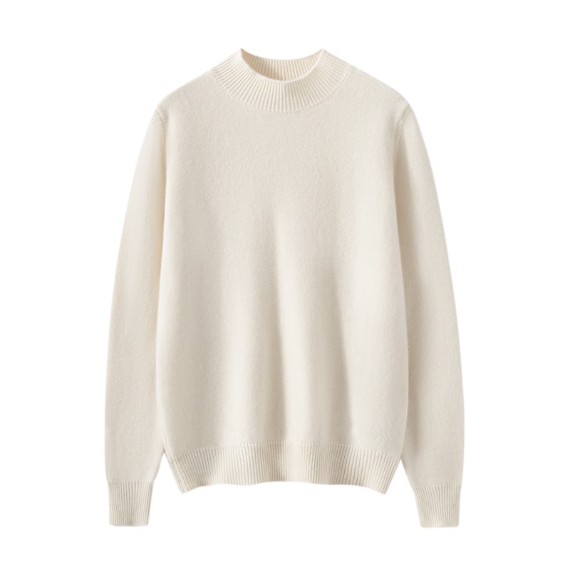 极简风山羊绒衫女正肩半高领套头宽松加厚保暖针织毛衣,女装/女士精品,羊绒衫,淘宝优惠券,粉丝福利购,淘宝优惠卷