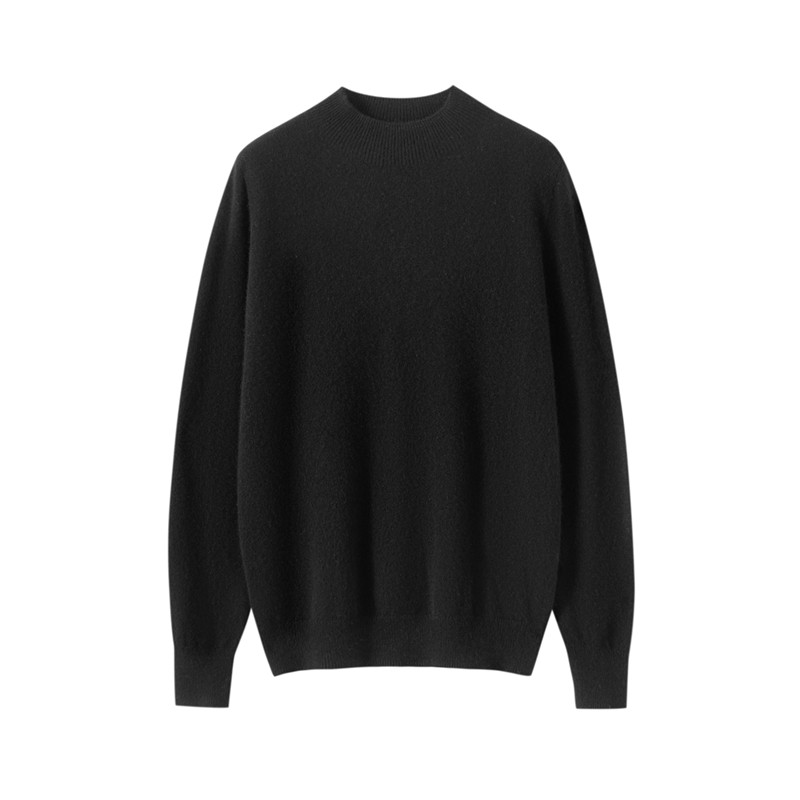 极简风黑色山羊绒衫女一线平面半高领套头宽松百搭保暖针织衫,女装/女士精品,羊绒衫,淘宝优惠券,粉丝福利购,淘宝优惠卷