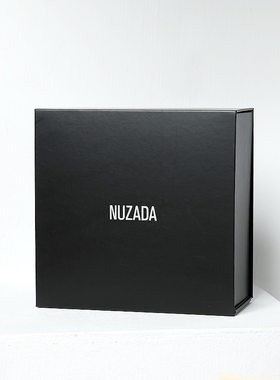 NUZADA现货黑色高端个性化折叠包装盒 正方形创意精美礼品盒