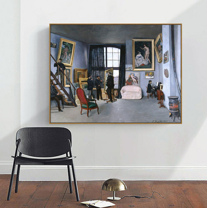 画室 巴齐耶高清代表作 简欧挂画玄关无框画书房客厅墙画欧式油画
