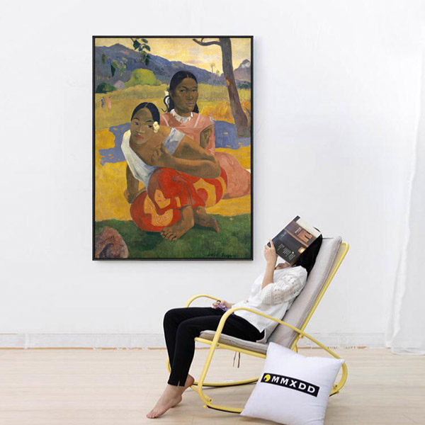 保罗高更油画你何时结婚欧式小众装饰画玄关餐厅壁挂画样板间墙画