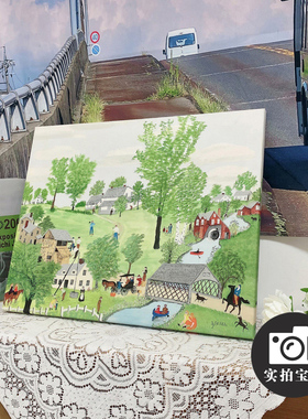 Grandma Moses摩西奶奶 美式原始派油画治愈系装饰画儿童房无框画