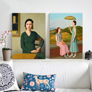 在咖啡馆 东希 欧式现代人物挂画客厅沙发背景墙装饰画卧室床头画