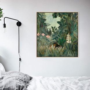 饰画民宿客厅挂画卧室玄关壁画 赤道丛林 亨利卢梭油画小众艺术装