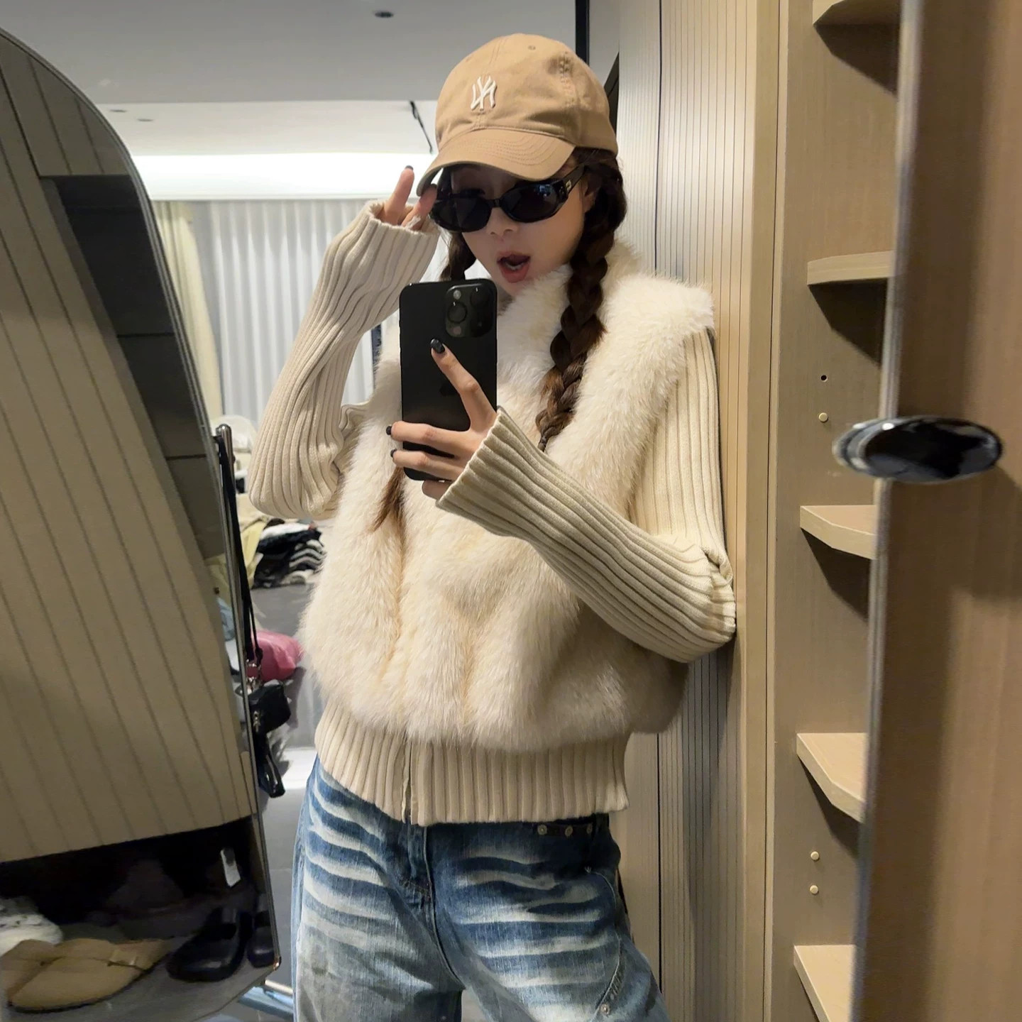 可拆卸袖棉服女夹棉外套